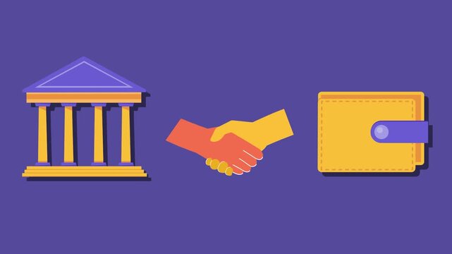 bank loan agreement financial deal wallet payment animation