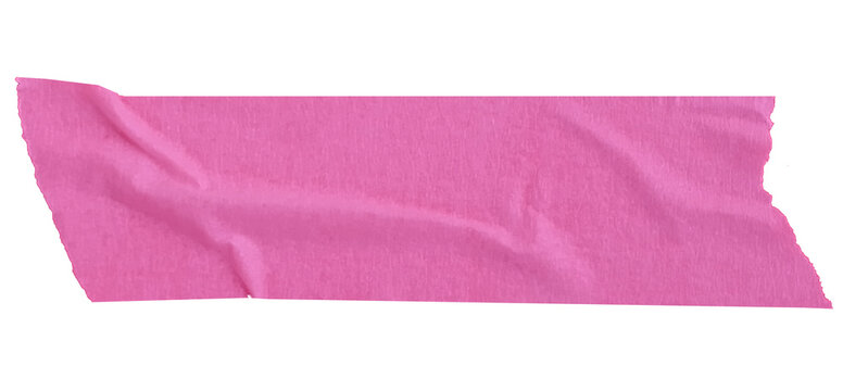 Cute orchid pink sticky masking tape banner stripe isolated on transparent background png for scrapbook and note decoration