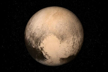 Obraz premium Pluto is the ninth dwarf planet from the Sun in the Solar System. Image elements furnished by NASA.