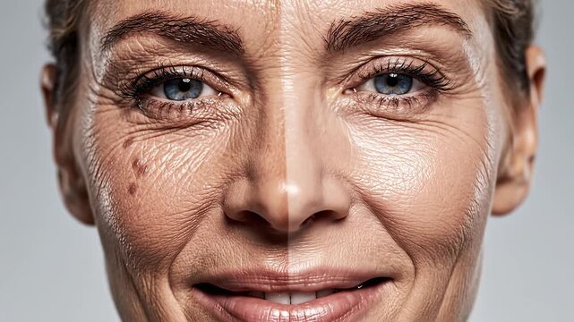 Close up of womans face showing skin texture symbolizing the limitless potential of digital design