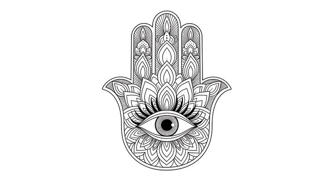 Elegant hamsa hand with eye design