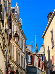 Obraz premium Stepping into History: Captivating Street Views of Auxerre's Old Village