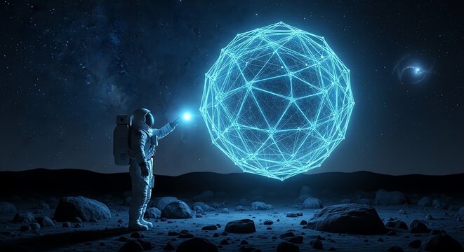 Astronaut Holding Glowing Sphere