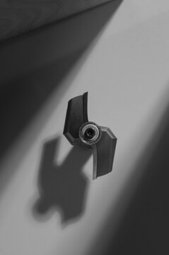Macro shot of a Tungsten Carbide Tipped (TCT) router bit with ball bearing guide