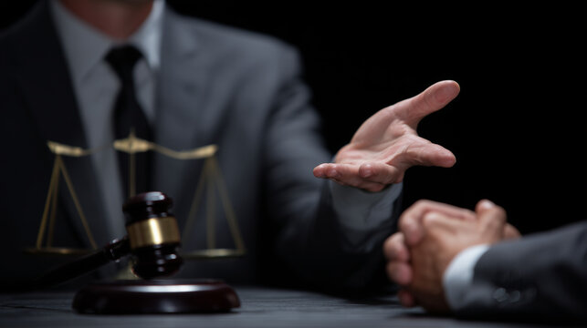 Lawsuit and justice concept, Lawyer working with partner at law firm. legal consulting discussion defendant punishment law in courtroom