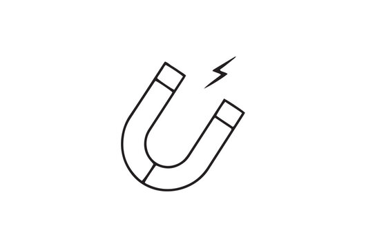 Magnet, Horseshoe Magnet Icon, Magnetic Symbol, Attraction Sign