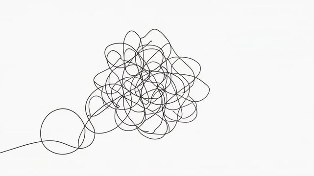 evolving scribbles animation, growing tangled lines