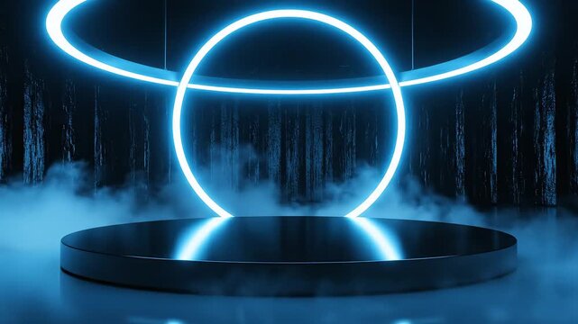 Neon light installation with smoke symbolizing the limitless potential of digital design
