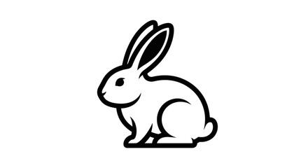 Obraz premium Simple Line Drawing of a Rabbit.