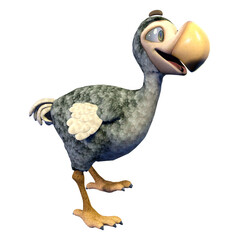 3D rendering cartoon dodo bird isolated on white background © photosvac