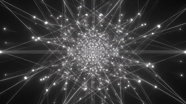 Abstract Glowing Particle Network Connection Animation