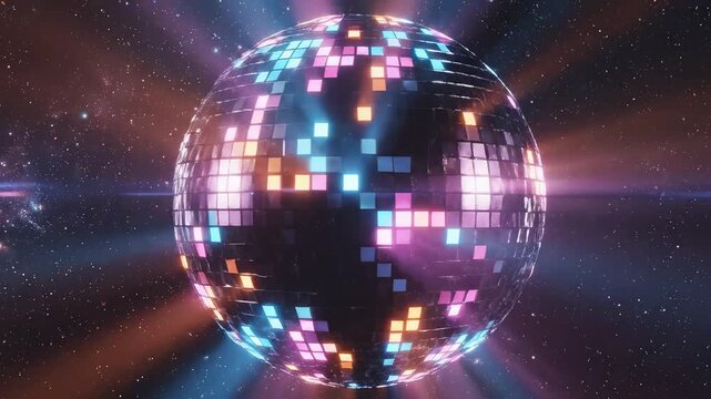 Disco ball in space emphasizing natural beauty and pristine environments