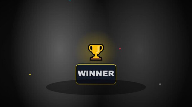 Award winner trophy, champion golden cup, victory badge, success icon
