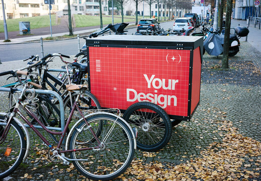 Mockup Of Customizable Carrier On Bike