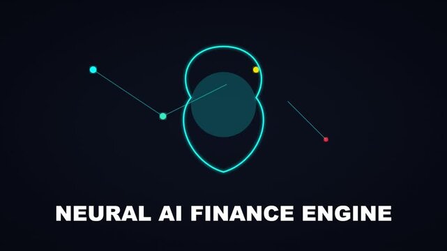 Neural AI finance engine, futuristic tech logo, artificial intelligence, business concept