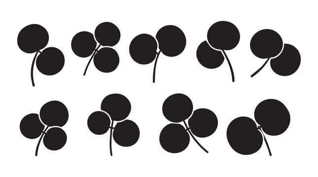 Clover leaves silhouette against white background for nature and luck concepts with copy space