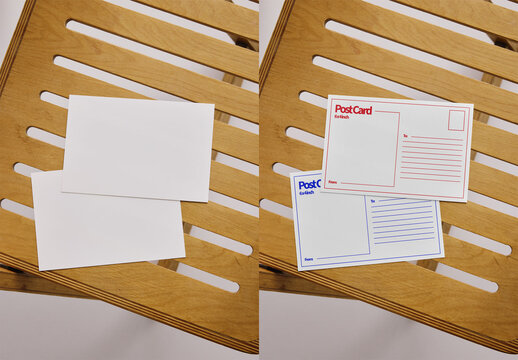 Mockup Of Two Customizable Post Cards