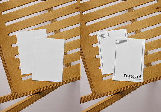 Mockup Of Two Customizable Vertical Post Cards