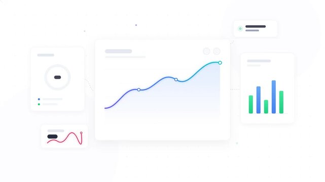 Business infographic elements, colorful graph templates, data visualization charts, UI design components