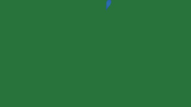 Screen man in suit tie on blue arrow it silhouette of umbrella kite flying the sky green screen colorful scene