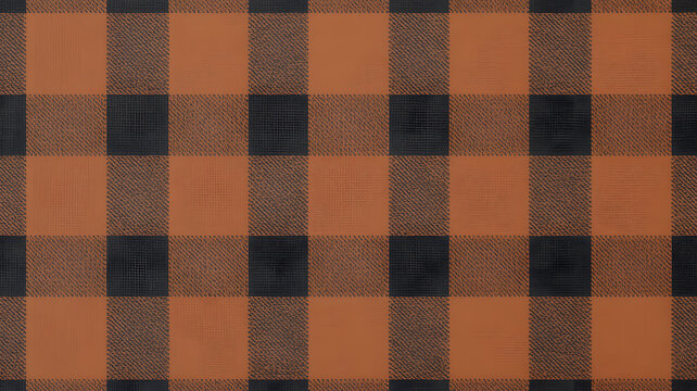 Orange and black buffalo plaid pattern seamless textile texture with checkered design high quality professional detailed modern elegant stylish clean crisp