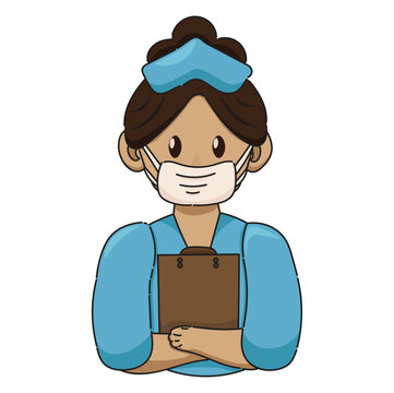 illustration of female nurse, hospital nurse, nurse icon, health icon