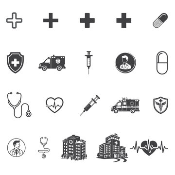 Medical Icon sheet template.