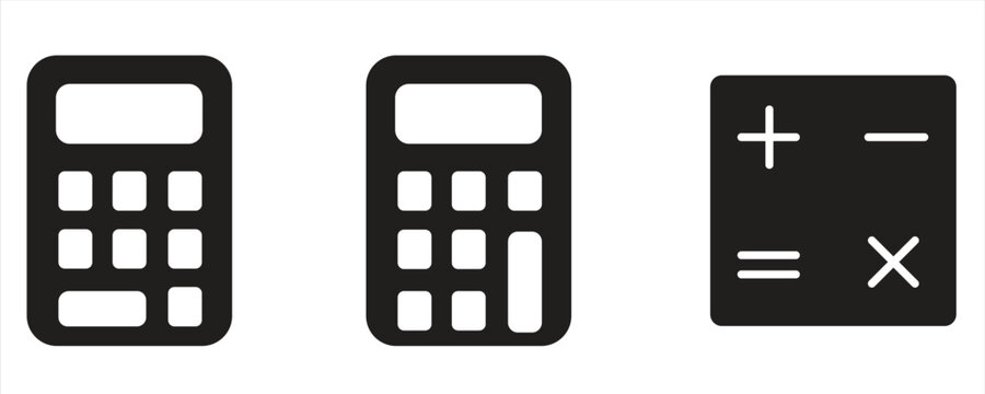 calculator icon, calculation symbol, accounting, eps10 on white background, vector illustration.

