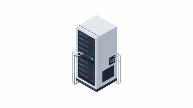Isometric Server Rack Technology Data Center Equipment.