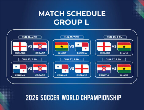 Group L Soccer Fixtures and Match Schedule Template for 2026 Championship
