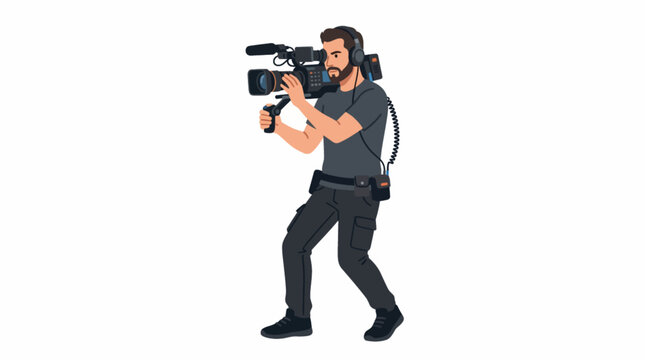 vector illustration of videographer