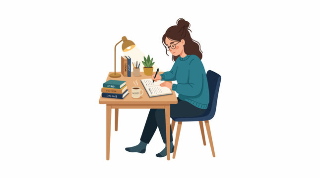 vector illustration of writer