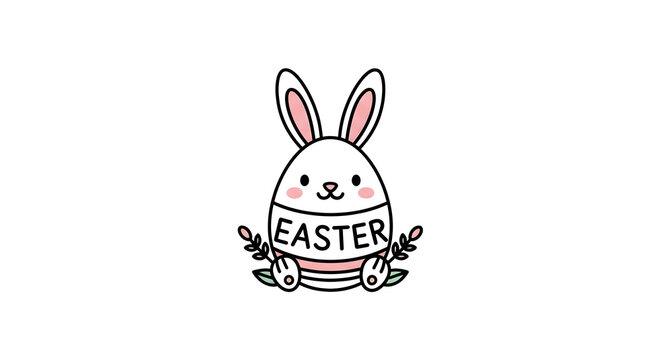 Easter bunny egg character design.