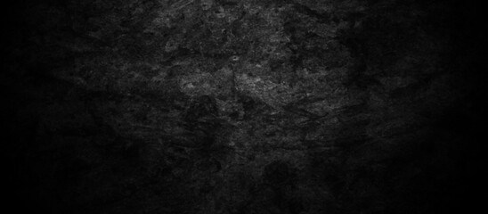 Fototapeta premium Distressed rough Black wall texture wall grunge backdrop background. dark concrete floor old wall grunge background. black concrete wall, grunge stone texture background.