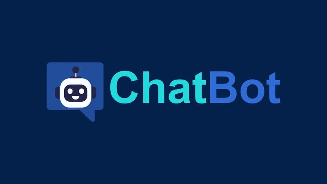 Chatbot Icon and Text 2d Animation with Alpha Matte