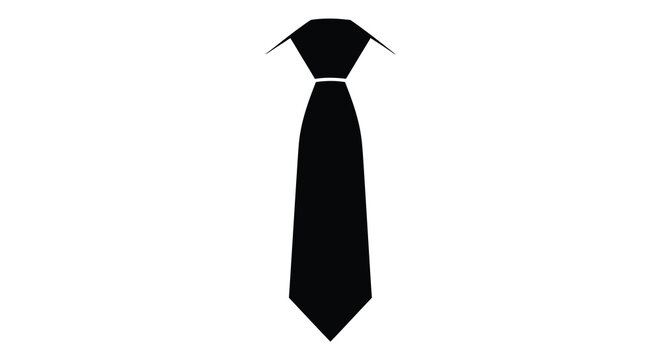 Necktie silhouette on a white background silhouette