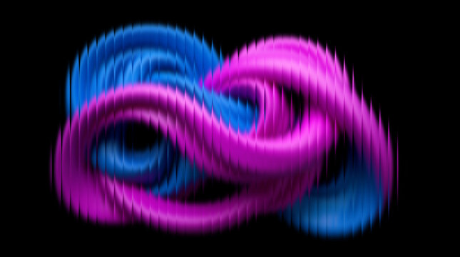 Abstract brush stroke infinity symbol background, purple and blue swirls