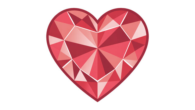 Shiny red gemstone heart shape illustration Vector