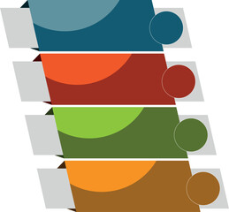 Fototapeta premium A vibrant and professional infographic template featuring four distinct steps or sections each presented in a bold appealing color. The graphic is designed with layered elements creating a sense 
