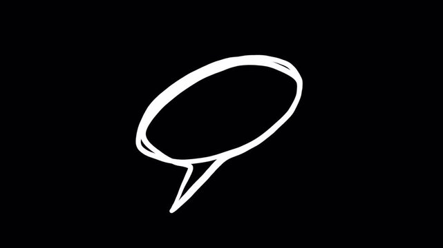 Changing white scribbles with dynamic strokes on a black background. Linear icons for overlay in doodle videos in 4K with alpha channel.