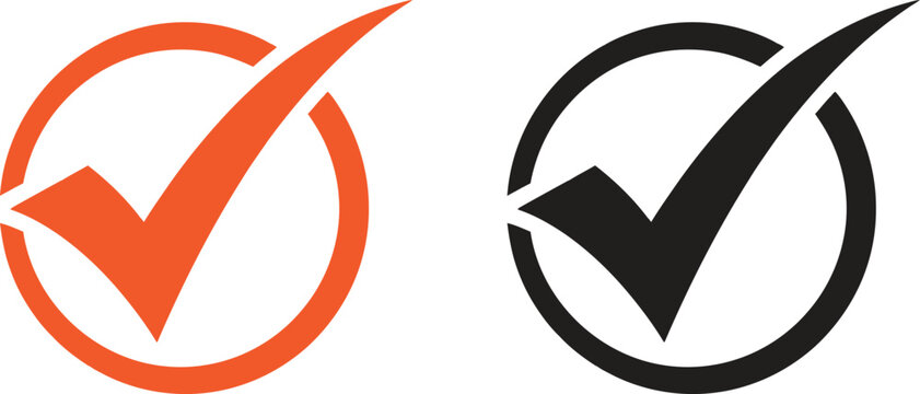 Checkmark inside circle with diagonal arrow icon Vector