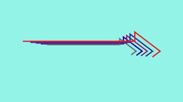 Glitchy arrow animation: distorted digital arrows moving right