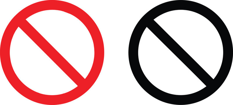 Red and black prohibition or no entry symbols Vector
