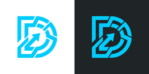 Abstract B Letterform Logo Design with Circuit Board Aesthetics © irfan