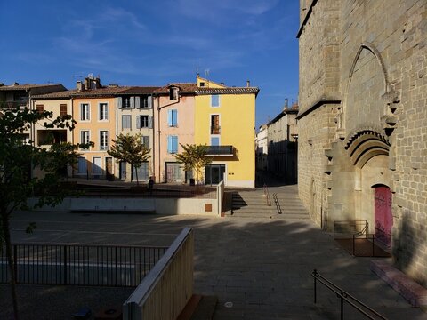 General view surrounding area of Carcassonne Castle in France