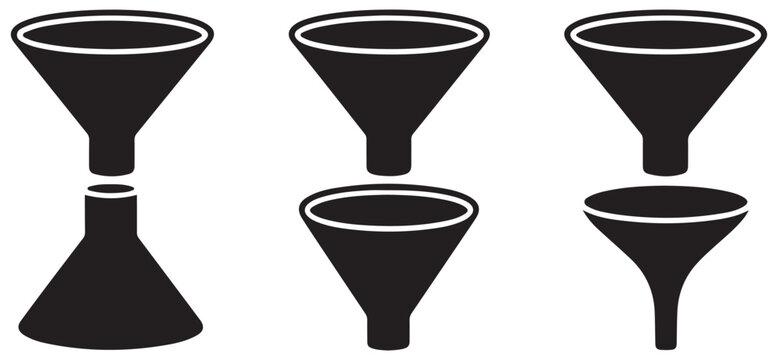 Simple Funnel Shape Icon Collection. Vector illustration eps 10