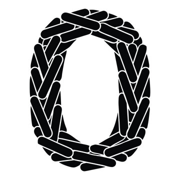French Fry Number Zero Typography Vector Design.
