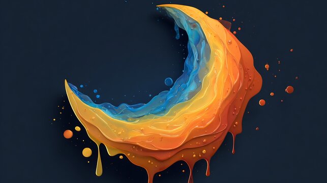 3D liquid crescent shape