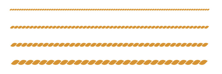 Straight Nautical Gold Rope Border and Divider Icon Set © PStock