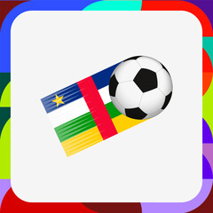 Obraz premium Central African Republic Soccer Motion Graphic, Football with Central African Republic Flag Speed Trail.